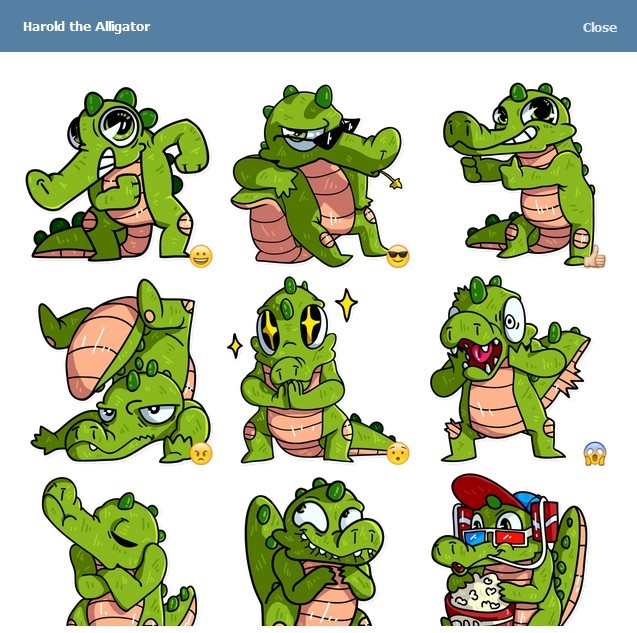 텔레그램 스티커 - Alligator Harold