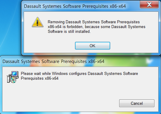 Removing Dassault Systemes Software Prerequisites Is Forbidden